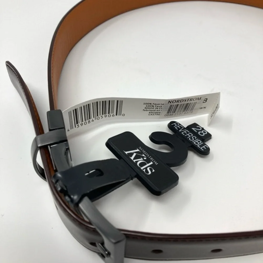 Nordstrom Kids Brand Tan Reversible Belt Size 28 L-II